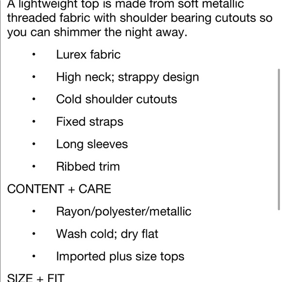 Nwt Torrid Black Gold Metalic crisscross top - Picture 4 of 5